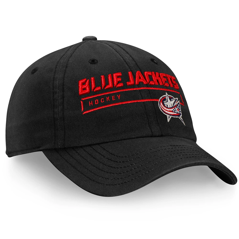 Men's Fanatics  Black Columbus Blue Jackets Authentic Pro Rinkside Fundamental Adjustable Hat