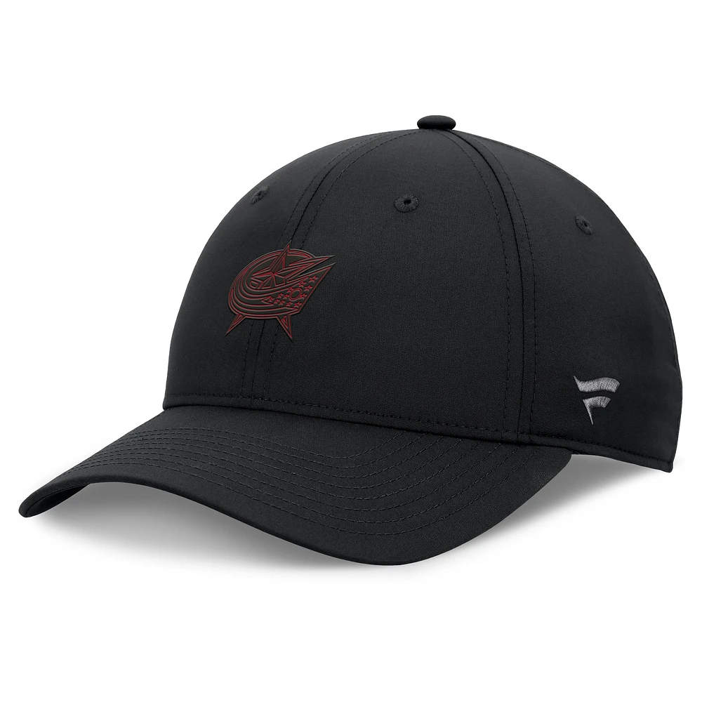 Casquette ajustable Fanatics Black Columbus Blue Jackets Authentic Pro Road pour homme