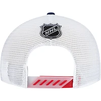 Casquette de camionneur ajustable authentique Pro Draft bleu marine Columbus Blue Jackets Fanatics pour homme