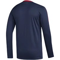 T-shirt à manches longues adidas Columbus Blue Jackets pour hommes AEROREADY®