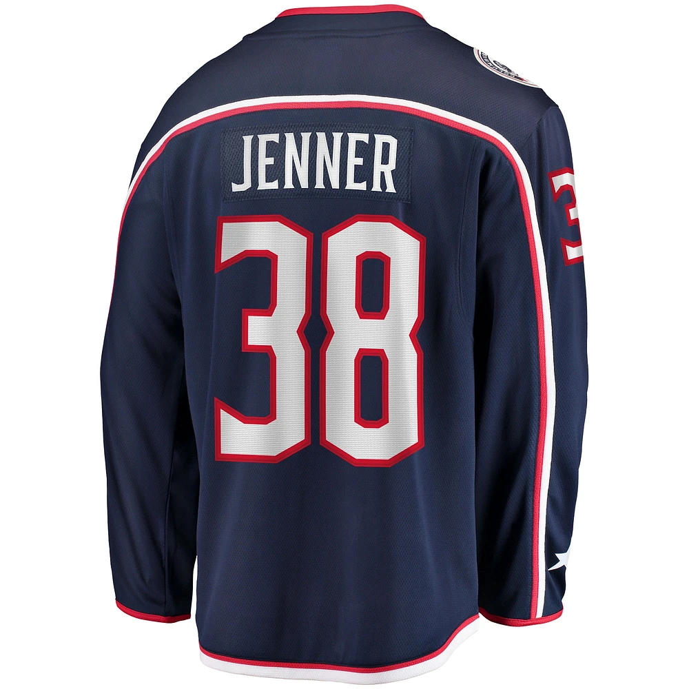 Men's Boone Jenner Navy Columbus Blue Jackets Home Captain Patch Breakaway Player Jersey