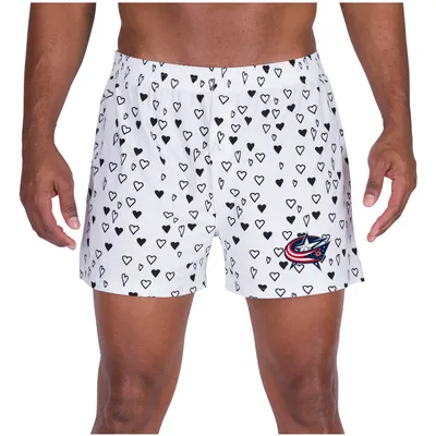Columbus Blue Jackets Concepts Sport Epiphany All Over Print Knit Boxers - White