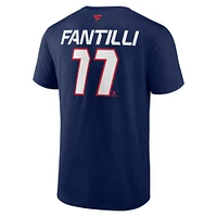 Men's Fanatics Adam Fantilli Navy Columbus Blue Jackets Authentic Pro Prime Name & Number T-Shirt