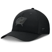 Casquette Fanatics noire Columbus Blue Jackets Pro Road Mesh Flex avec logo pour homme