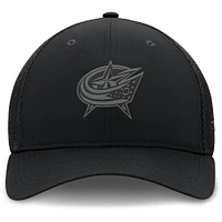 Casquette Fanatics noire Columbus Blue Jackets Pro Road Mesh Flex avec logo pour homme