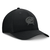 Casquette Fanatics noire Columbus Blue Jackets Pro Road Mesh Flex avec logo pour homme