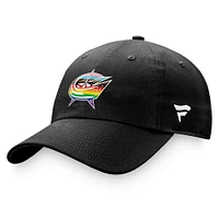 Men's Fanatics Black Columbus Blue Jackets Team Logo Pride Adjustable Hat