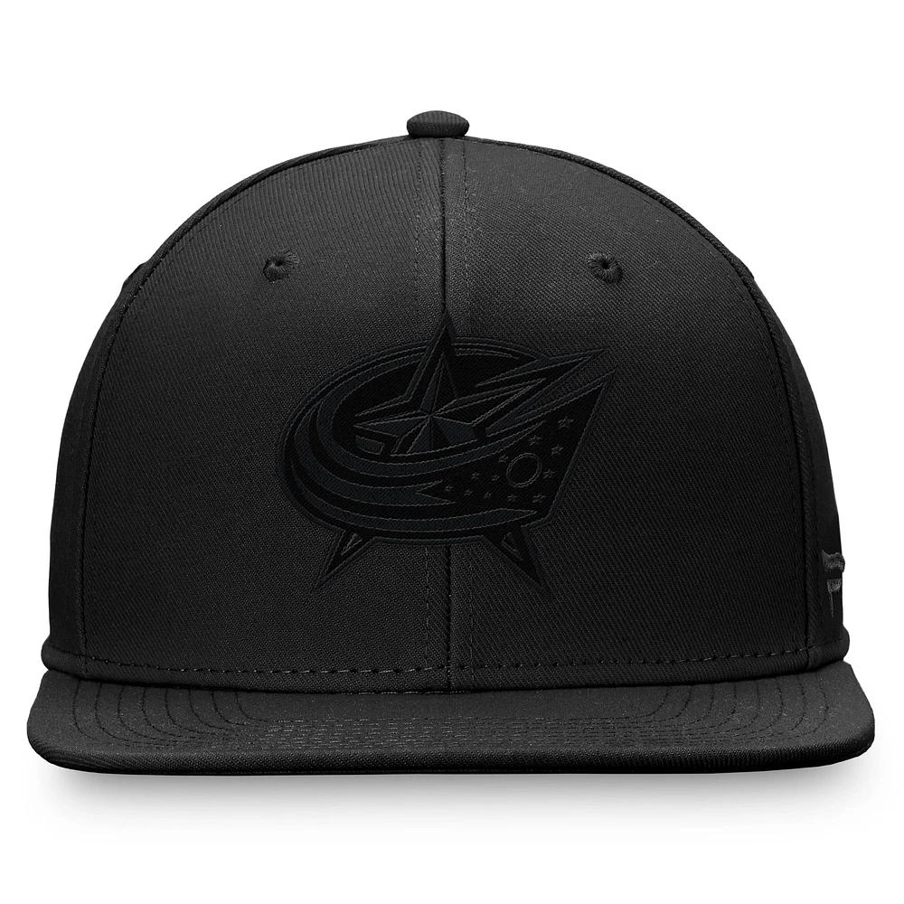 Casquette ajustée ton sur noire Columbus Blue Jackets Fanatics pour hommes