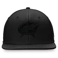 Casquette ajustée ton sur noire Columbus Blue Jackets Fanatics pour hommes