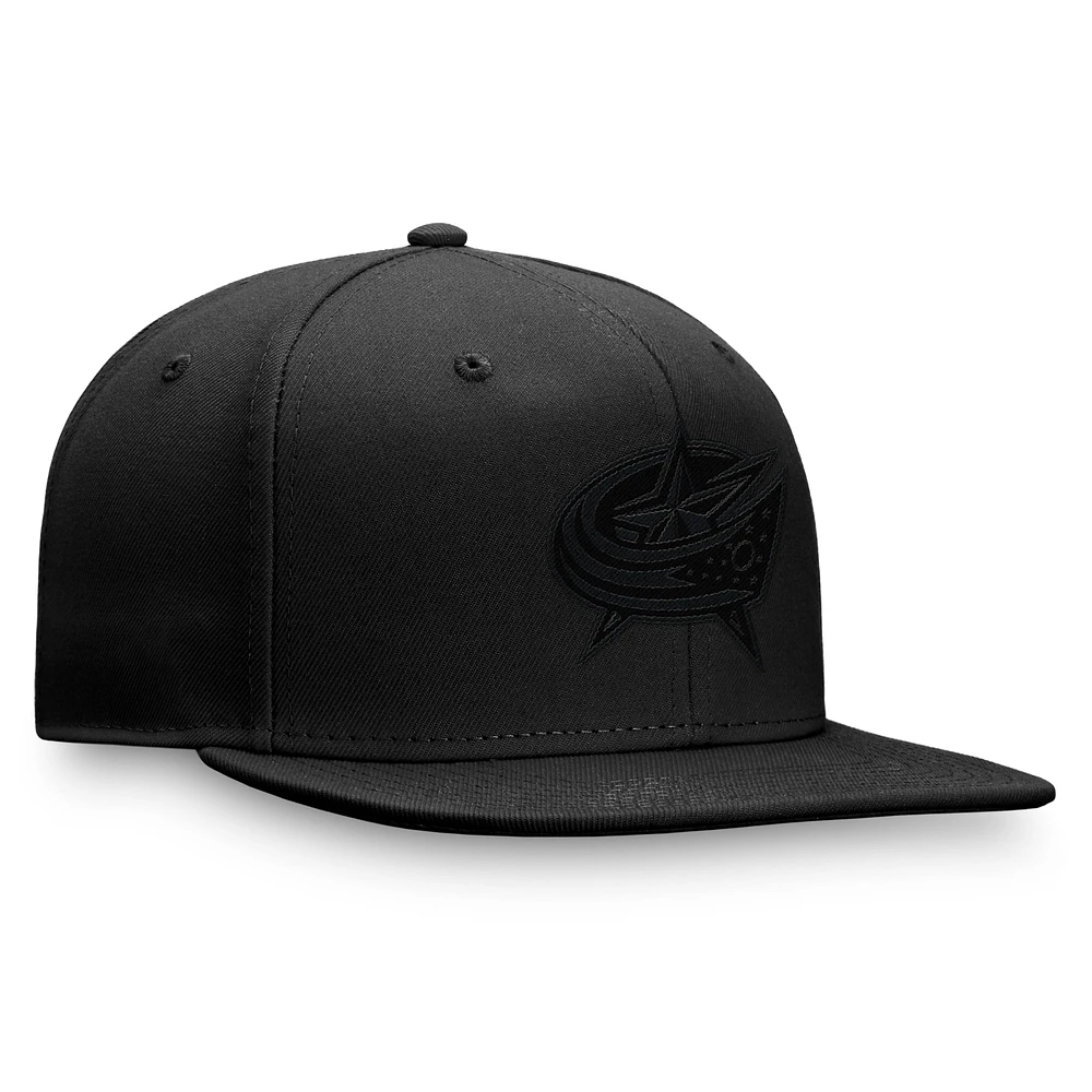 Casquette ajustée ton sur noire Columbus Blue Jackets Fanatics pour hommes