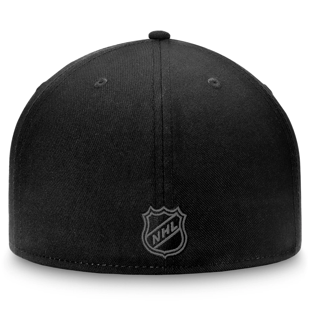 Casquette ajustée ton sur noire Columbus Blue Jackets Fanatics pour hommes