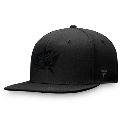 Casquette ajustée ton sur noire Columbus Blue Jackets Fanatics pour hommes