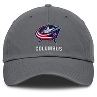 Men's Fanatics Charcoal Columbus Blue Jackets Washed Adjustable Hat