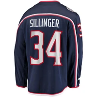 Men's Fanatics Cole Sillinger Navy Columbus Blue Jackets Home Breakaway Player Jersey