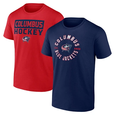 Pack combiné de t-shirts service Fanatics Columbus Blue Jackets pour hommes