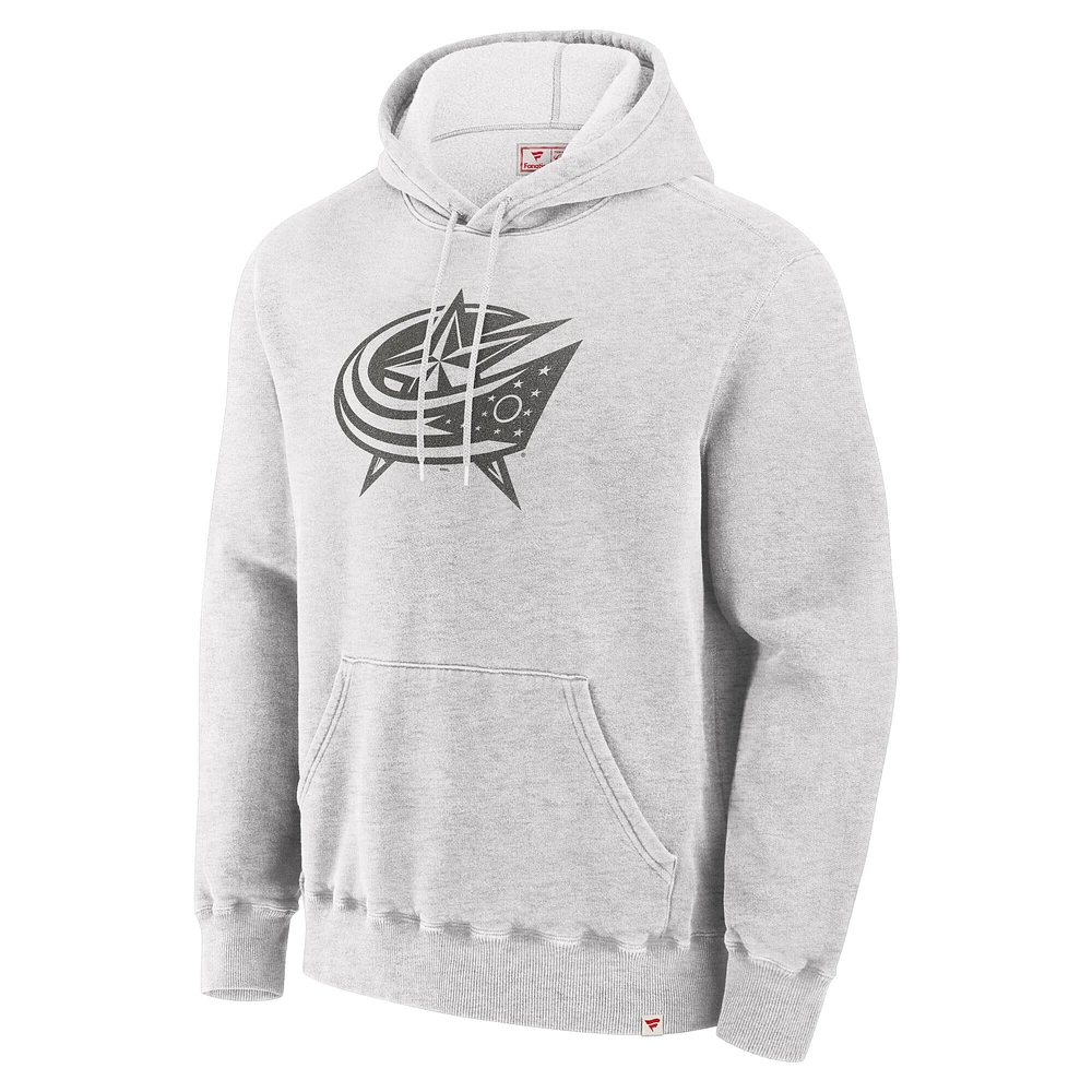 Sweat à capuche enfiler Fanatics Cream Columbus Blue Jackets pour hommes fabriqué au Canada