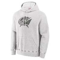 Men's Fanatics Cream Columbus Blue Jackets Made Canada Pullover Hoodie