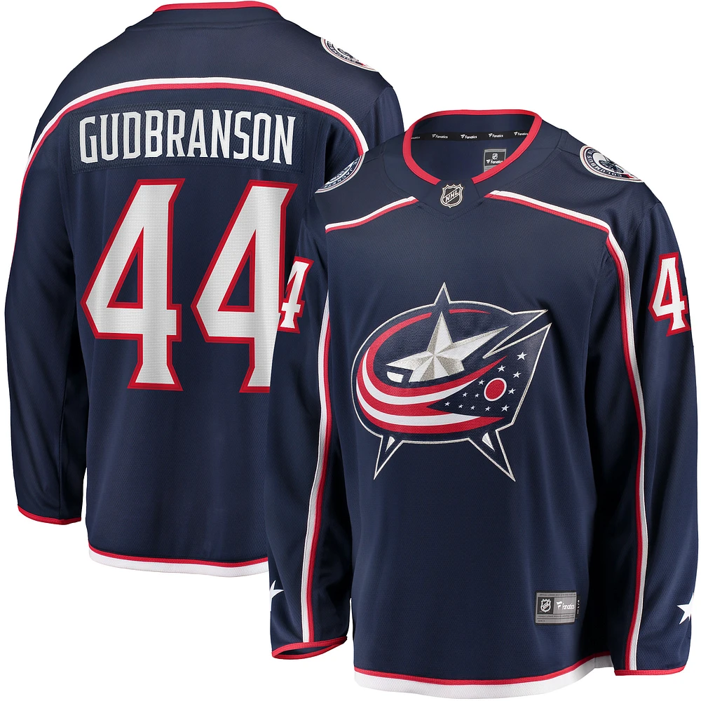 Fanatics pour hommes Erik Gudbranson bleu marine Columbus Blue Jackets Maillot de joueur échappé à domicile