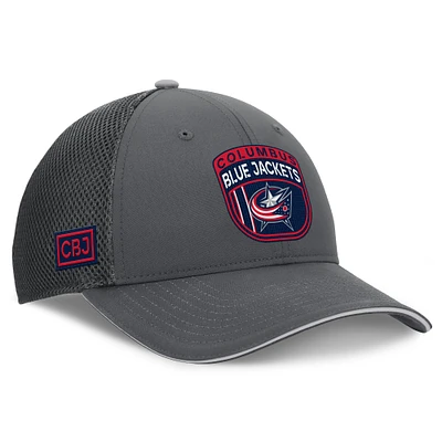 Casquette ajustable pour homme Fanatics Columbus Blue Jackets Authentic Pro Home Ice Trucker grise