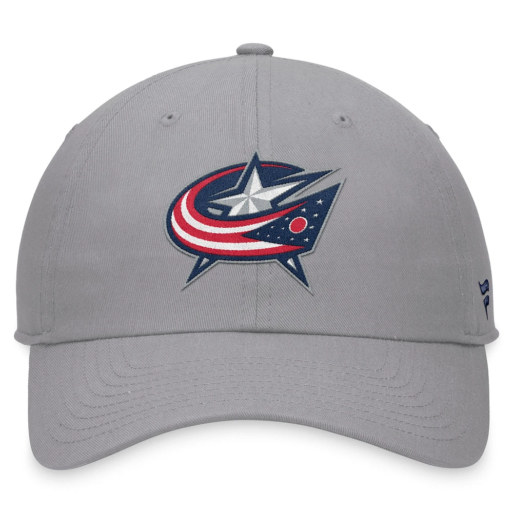 Men's Fanatics Gray Columbus Blue Jackets Extra Time Adjustable Hat