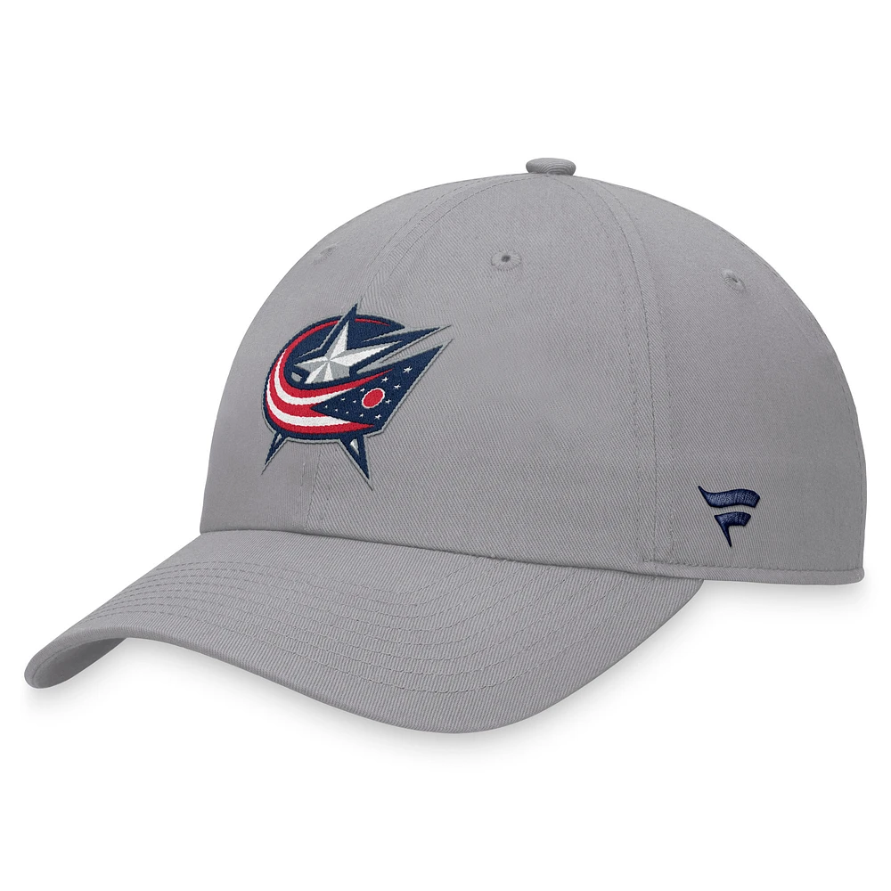 Men's Fanatics Gray Columbus Blue Jackets Extra Time Adjustable Hat