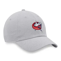 Casquette réglable avec logo Columbus Blue Jackets Fanatics Heather Grey pour hommes