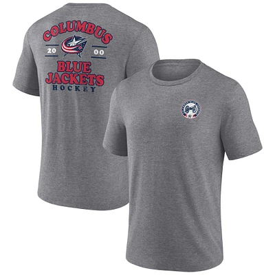 Men's Fanatics  Heather Gray Columbus Blue Jackets Winger Tri-Blend T-Shirt