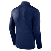 Fanatics pour hommes Heather Navy Columbus Blue Jackets Authentic Pro Quarter-Zip Pull Top