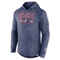 Men's Fanatics  Heather Navy Columbus Blue Jackets Slub Pullover Hoodie