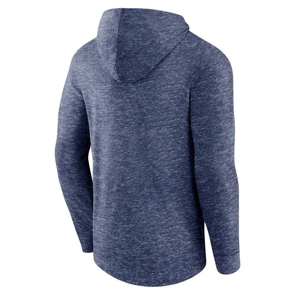 Men's Fanatics  Heather Navy Columbus Blue Jackets Slub Pullover Hoodie