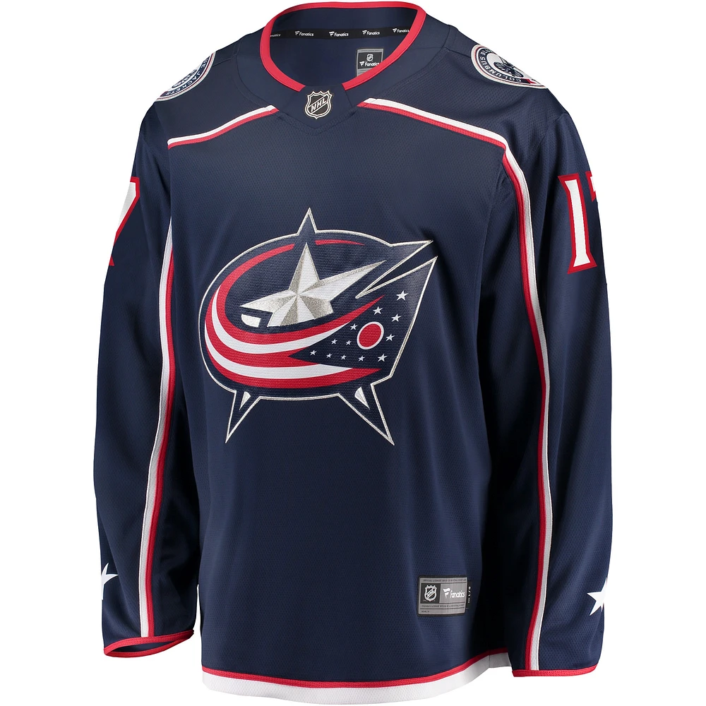 Fanatics pour hommes Justin Danforth Navy Columbus Blue Jackets Maillot de joueur échappé à domicile