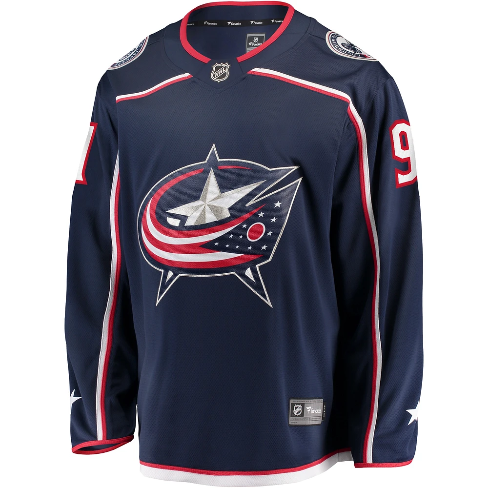 Men's Fanatics Kent Johnson Navy Columbus Blue Jackets Home Breakaway Jersey