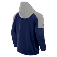 Men's Fanatics  Navy/Gray Columbus Blue Jackets 2025 NHL Stadium Series Authentic Pro Full-Zip Scuba Neck Hoodie