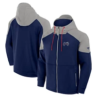 Men's Fanatics  Navy/Gray Columbus Blue Jackets 2025 NHL Stadium Series Authentic Pro Full-Zip Scuba Neck Hoodie