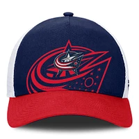 Men's Fanatics Navy/Red Columbus Blue Jackets Authentic Pro A-Frame Rink Adjustable Hat