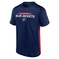 T-shirt Columbus Blue Jackets Authentic Pro Rink Tech Fanatics pour hommes bleu marine/rouge