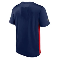 Men's Fanatics Navy/Red Columbus Blue Jackets Authentic Pro Rink Tech T-Shirt