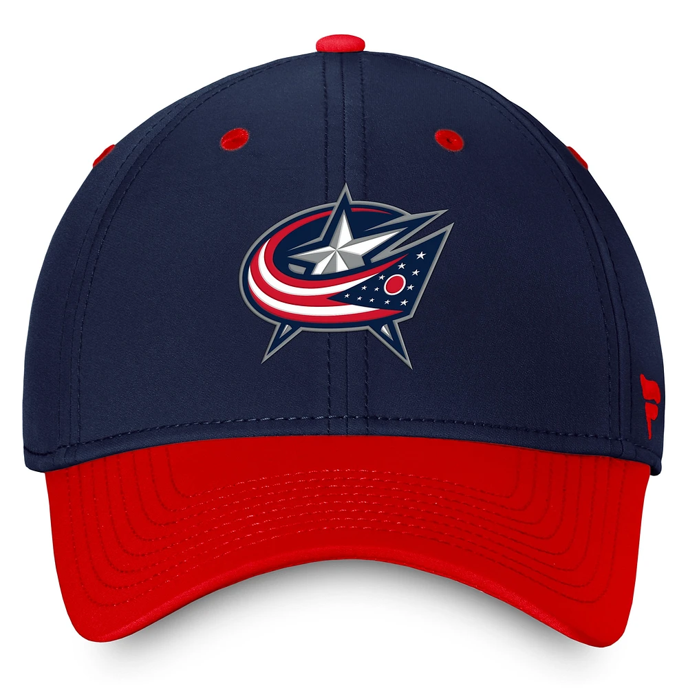 Men's Fanatics  Navy/Red Columbus Blue Jackets Authentic Pro Rink Two-Tone Flex Hat