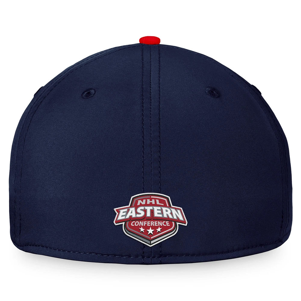 Vestes Columbus Blue Fanatics pour hommes, bleu marine/rouge, casquette flexible bicolore fondamentale