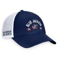 Fanatics pour hommes bleu marine/blanc Columbus Blue Jackets Free Kick Trucker Casquette réglable