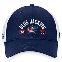 Men's Fanatics Navy/White Columbus Blue Jackets Free Kick Trucker Adjustable Hat