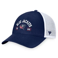 Fanatics pour hommes bleu marine/blanc Columbus Blue Jackets Free Kick Trucker Casquette réglable