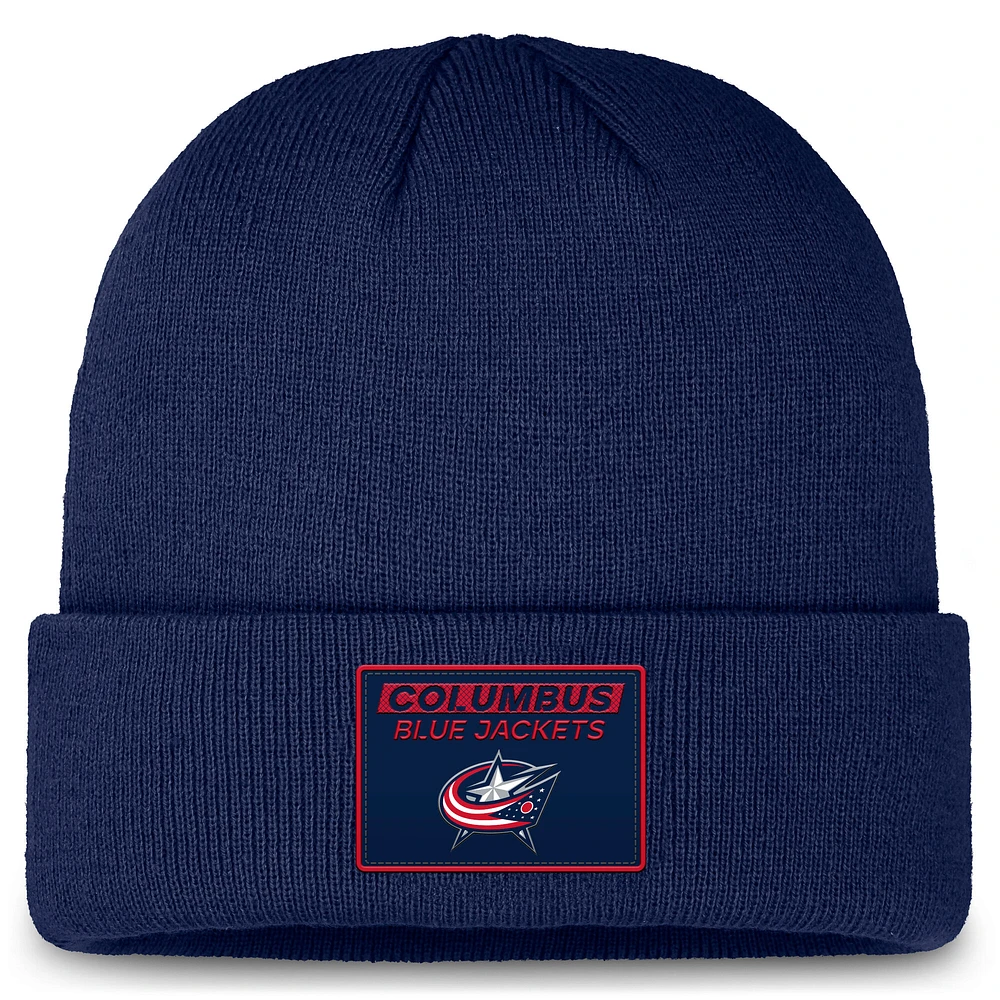 Men's Fanatics Navy Columbus Blue Jackets Authentic Pro Cuffed Knit Hat