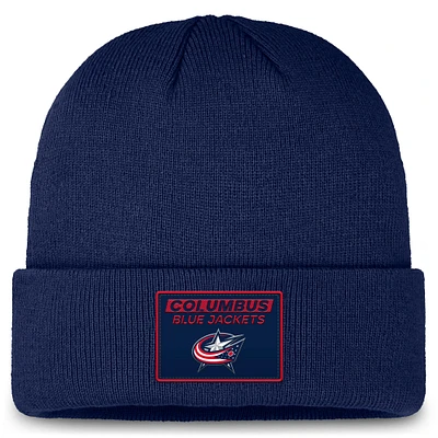 Bonnet en tricot à revers authentique Pro Columbus Blue Jackets de Fanatics pour homme