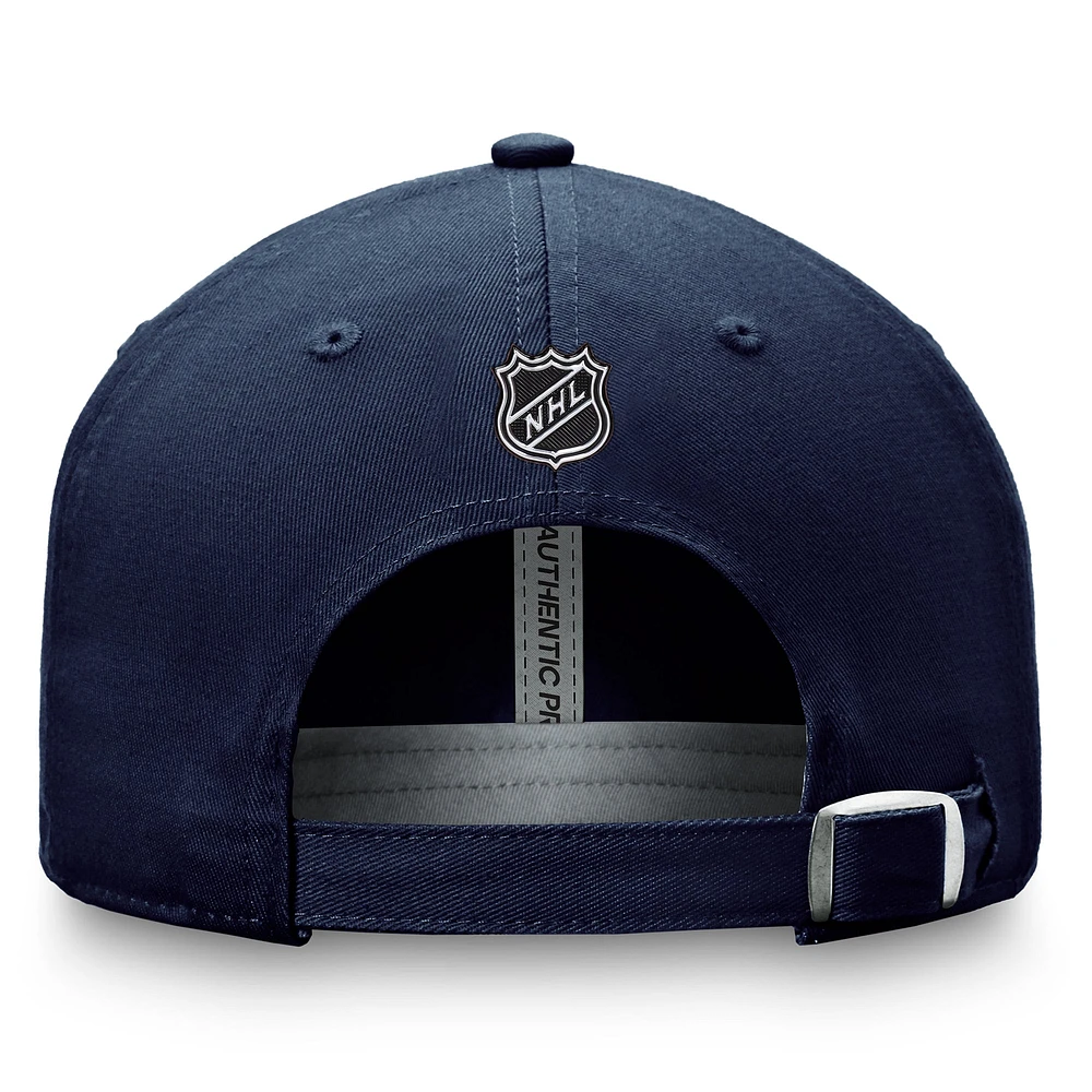 Fanatics Navy Columbus Blue Jackets Casquette réglable Authentic Pro Prime pour hommes