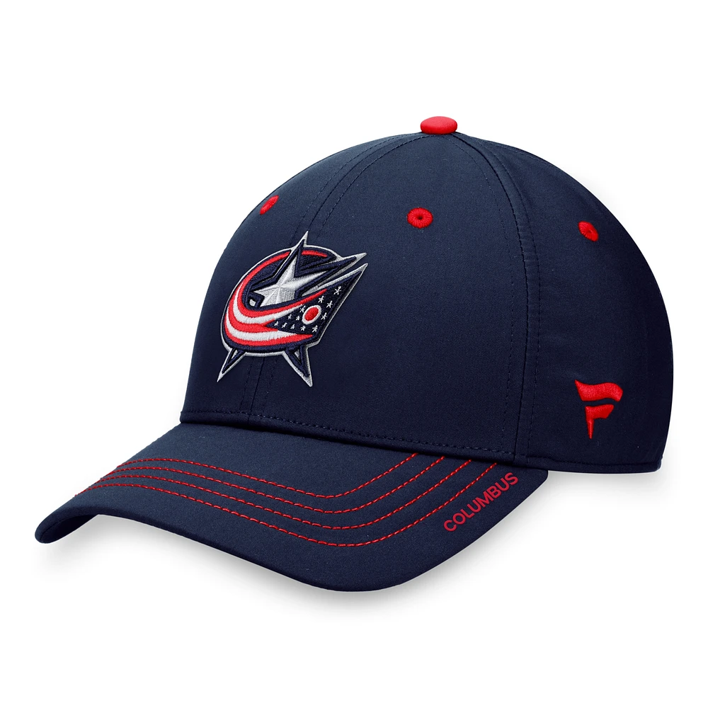 Men's Fanatics Navy Columbus Blue Jackets Authentic Pro Rink Flex Hat