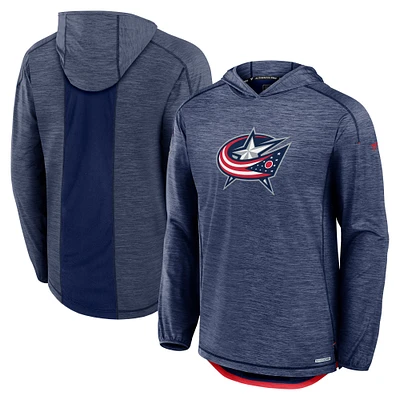 Sweat à capuche léger Authentic Pro Rink pour homme Fanatics Navy Columbus Blue Jackets