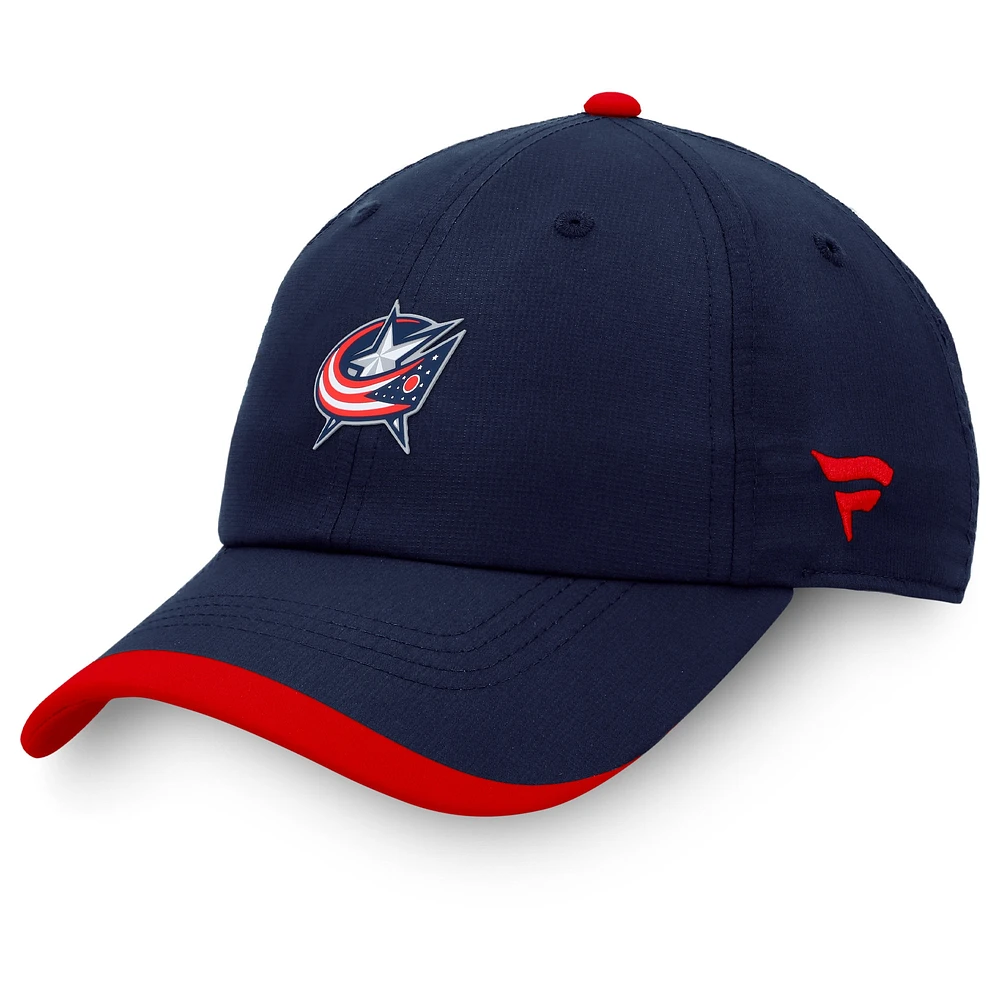 Men's Fanatics Navy Columbus Blue Jackets Authentic Pro Rink Pinnacle Adjustable Hat