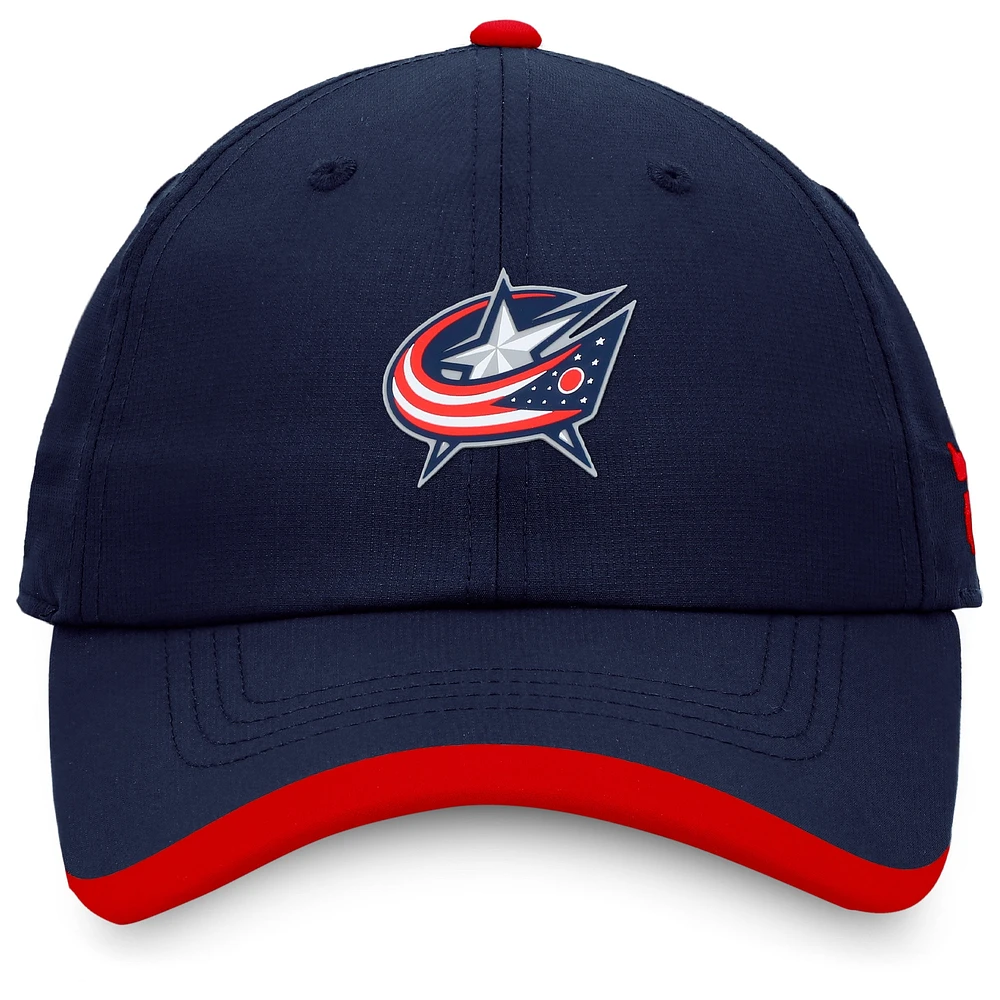 Men's Fanatics Navy Columbus Blue Jackets Authentic Pro Rink Pinnacle Adjustable Hat