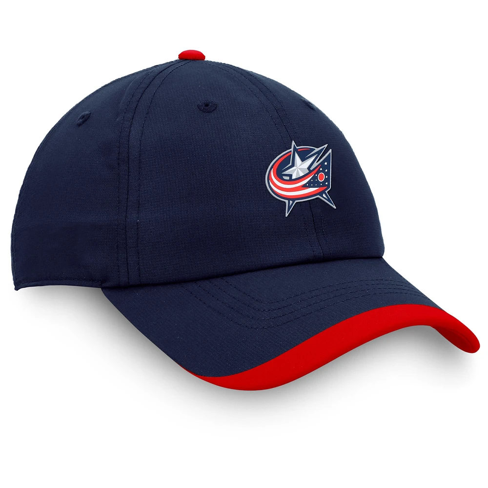 Men's Fanatics Navy Columbus Blue Jackets Authentic Pro Rink Pinnacle Adjustable Hat